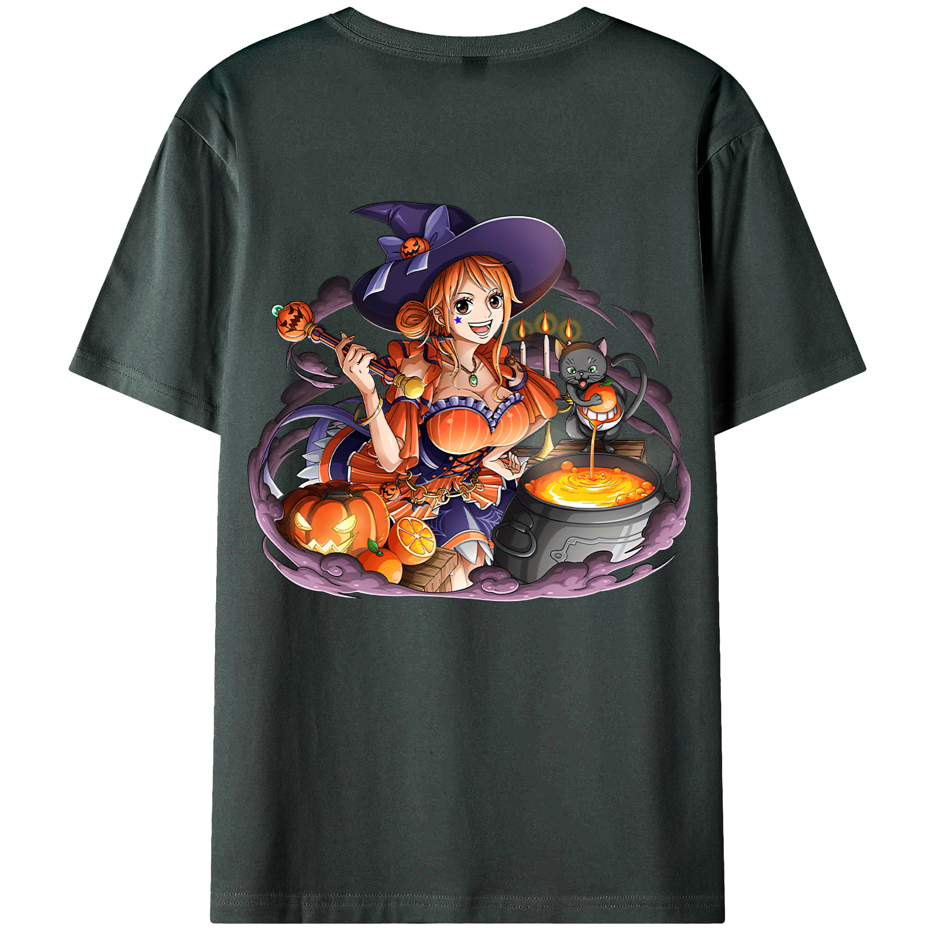 （画像用） ワンピース ナミ ONE PIECE Nami 綿100％ メンズ半袖Tシャツ（バックプリント） 通気性